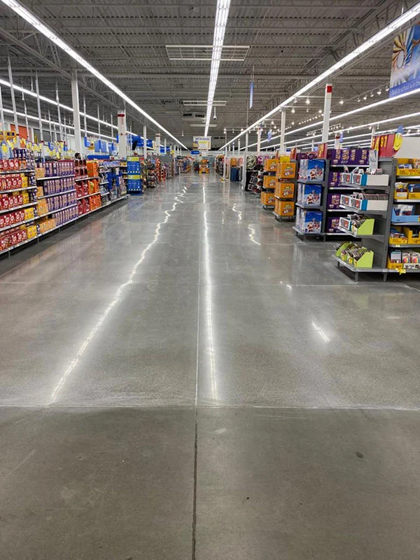 Market ve süpermarket parlatılmış beton zemin
