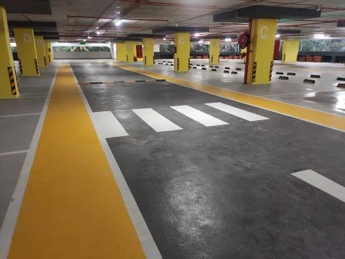 Otopark ve garaj parlatılmış beton zemin
